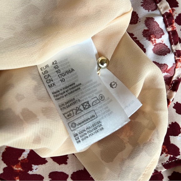 H&M Maroon and Tan Leopard Print Shift Dress - Picture 9 of 9